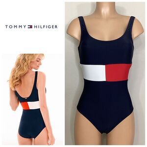 New. Tommy Hilfiger red white and blue swimsuit. XS. Regularly $139